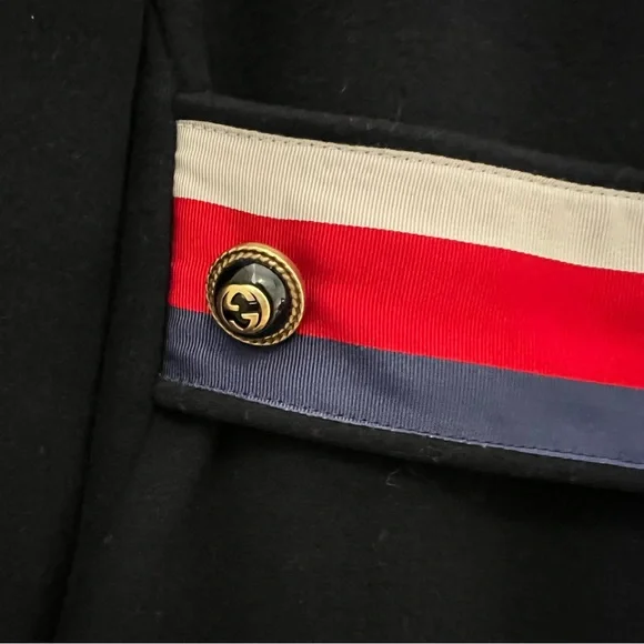 Gucci Dark Navy BlueWool Coat with Back strap - Picture 9 of 14